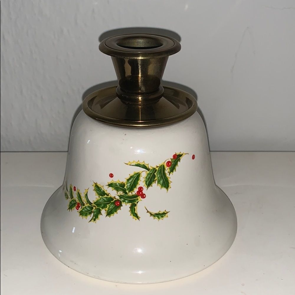 Vtg 90s Teleflora ceramic Christmas candle…‎